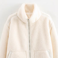 Damen Fleecejacke mit weichem Teddyfell und praktischen Taschen WW