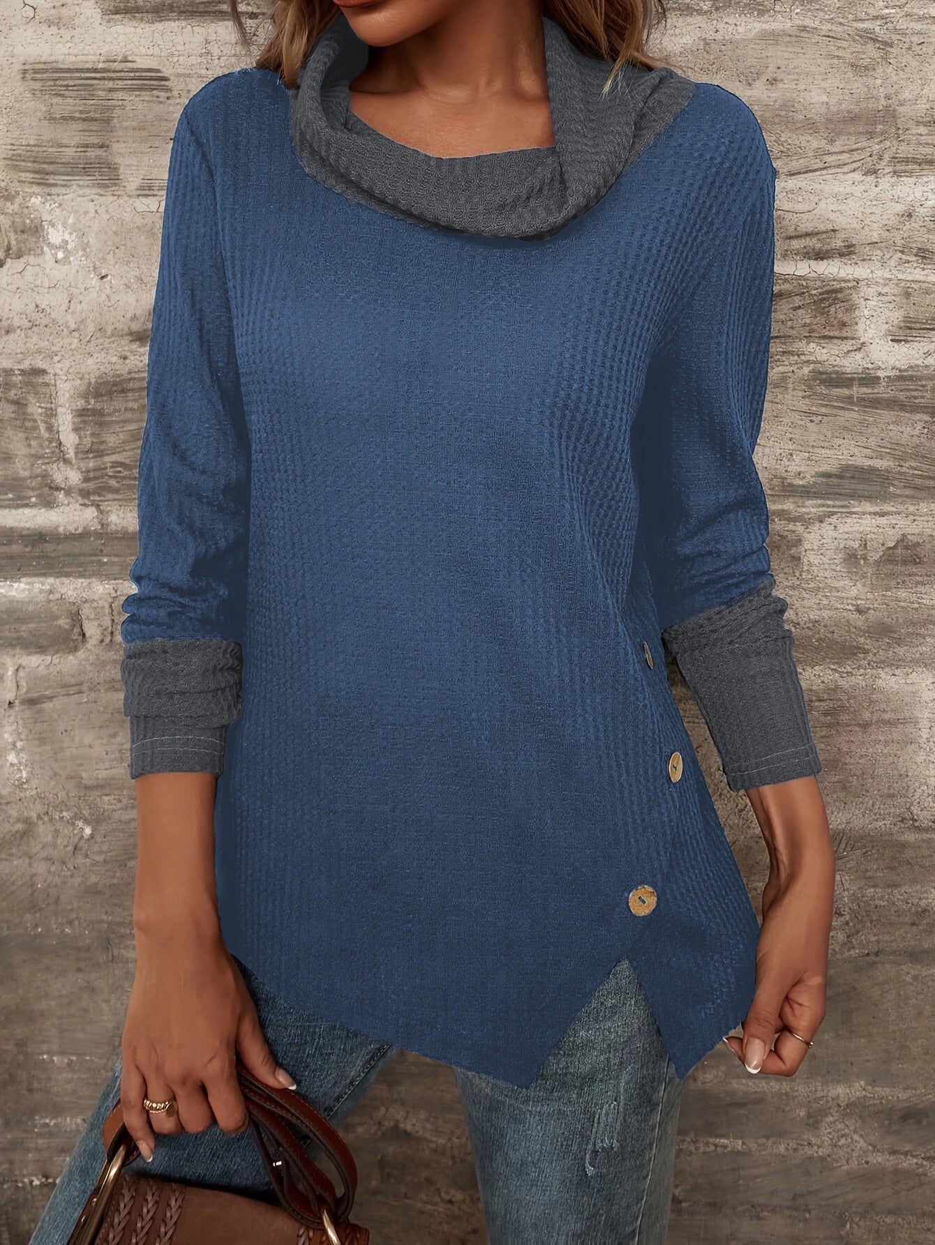 Damen Pullover mit modischem Kragen WW