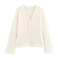 Damen Strickjacke mit Rippstruktur und eleganten Knopfdetails WW