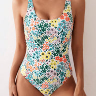 Damen Badeanzug mit floralen Akzenten und modischem Schnitt WW