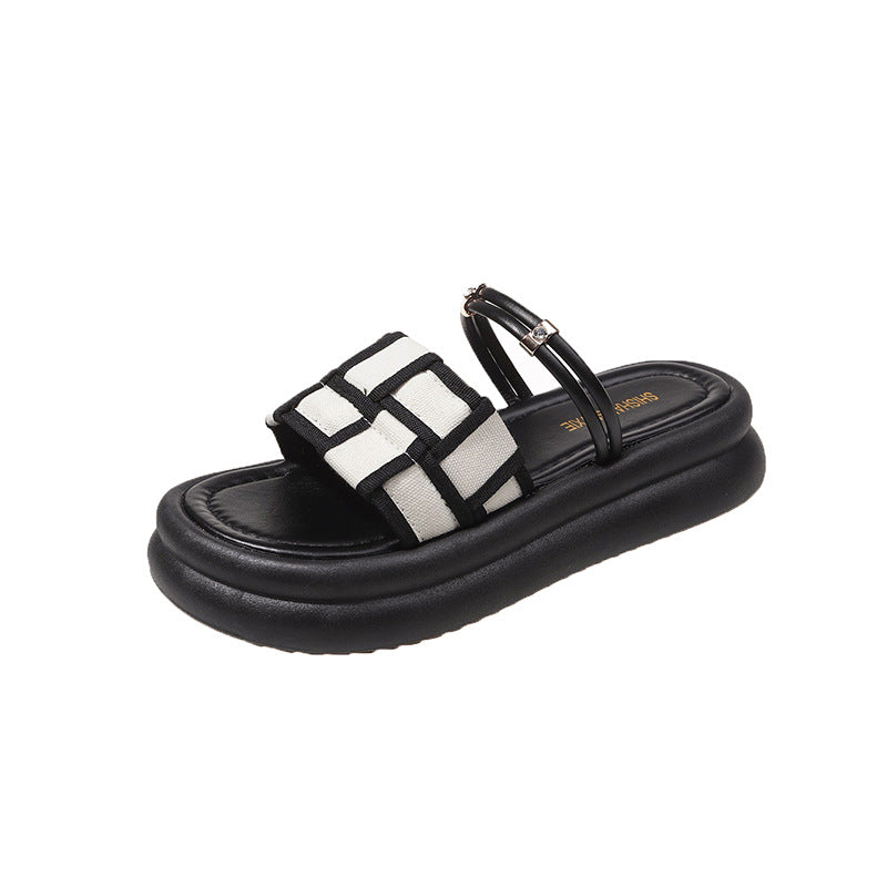 Damen Zwei-Band Gewebte Riemchensandalen WW