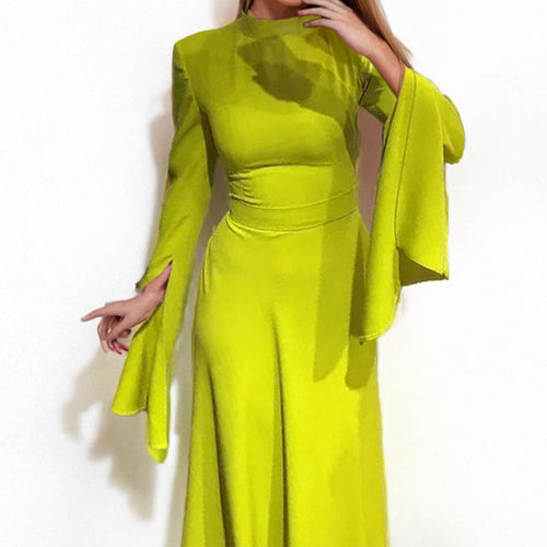 Damen Maxikleid mit schulterfreiem Design und eleganten Glockenärmeln W&W Mode