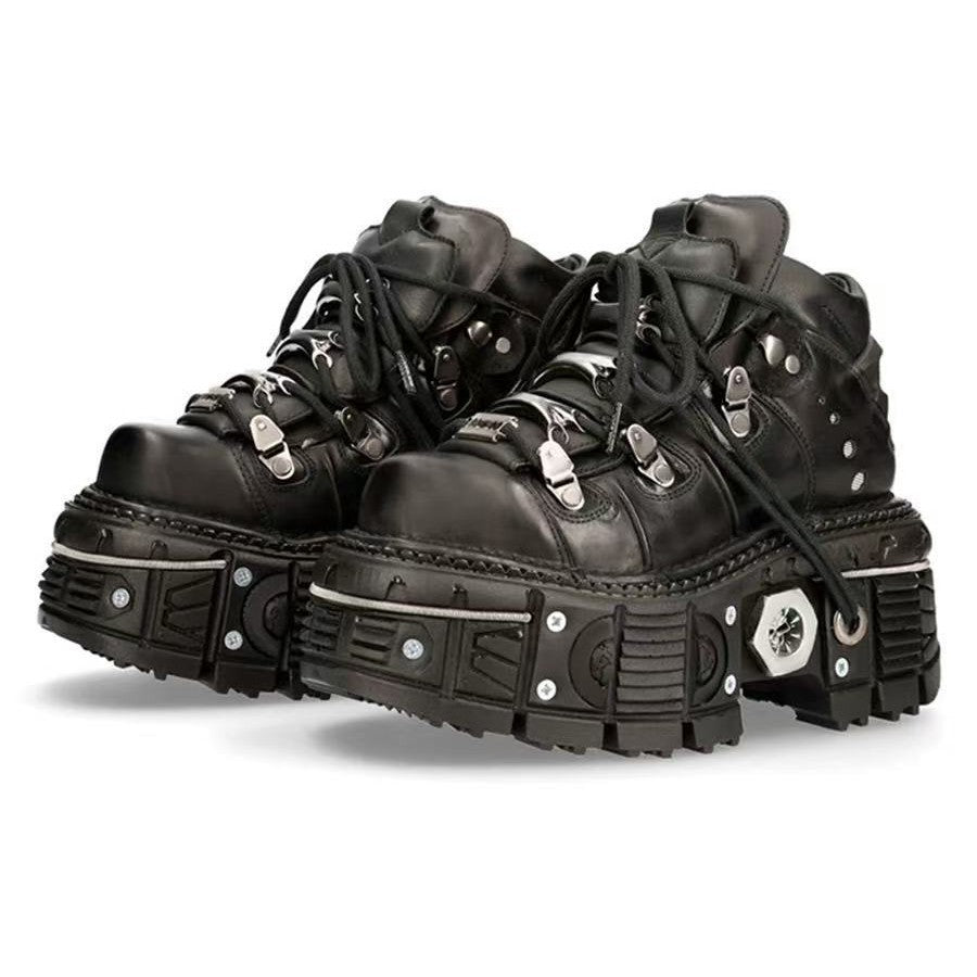 Damen Stabile High-Top Stiefel mit robuster Gummisohle WW