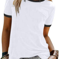 Damen T-Shirt mit kontrastierenden Ärmeln WW