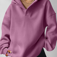 Damen oversized Kapuzenpullover mit modernem Stehkragen und weichen Materialien WW