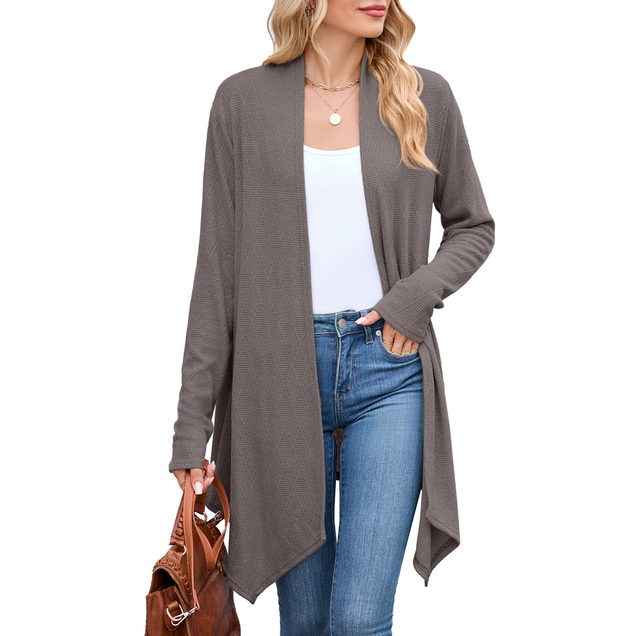 Damen Strickjacke mit asymmetrischem Schnitt und Strukturmuster WW