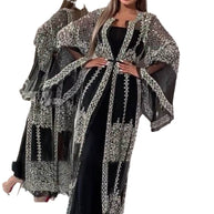 Damen Elegantes Abendkleid mit kunstvollen Spitzen- und Paillettenverzierungen WW