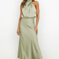 WW | Elegantes Midikleid Mit Asymmetrischem Rundhalsausschnitt