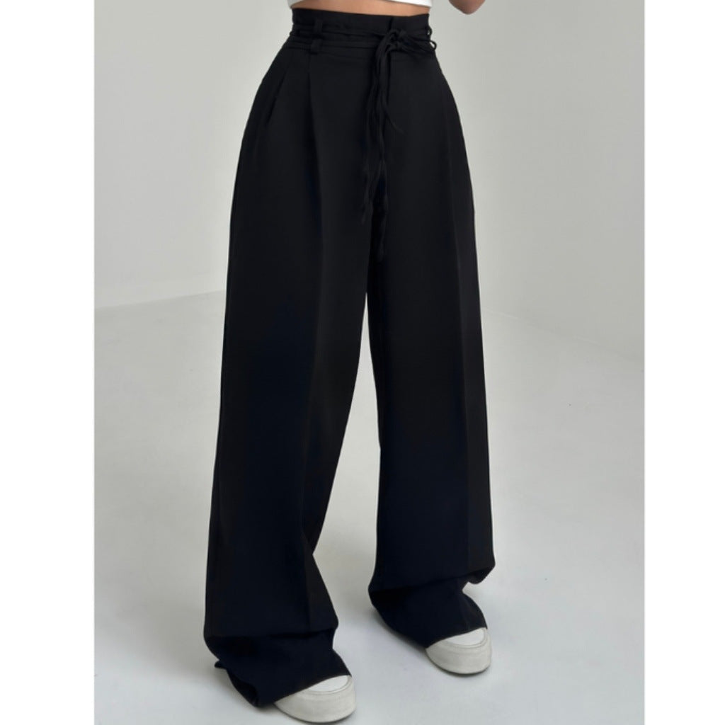 Damen Weite Hochbund-Hose mit raffinierter Drapierung WW