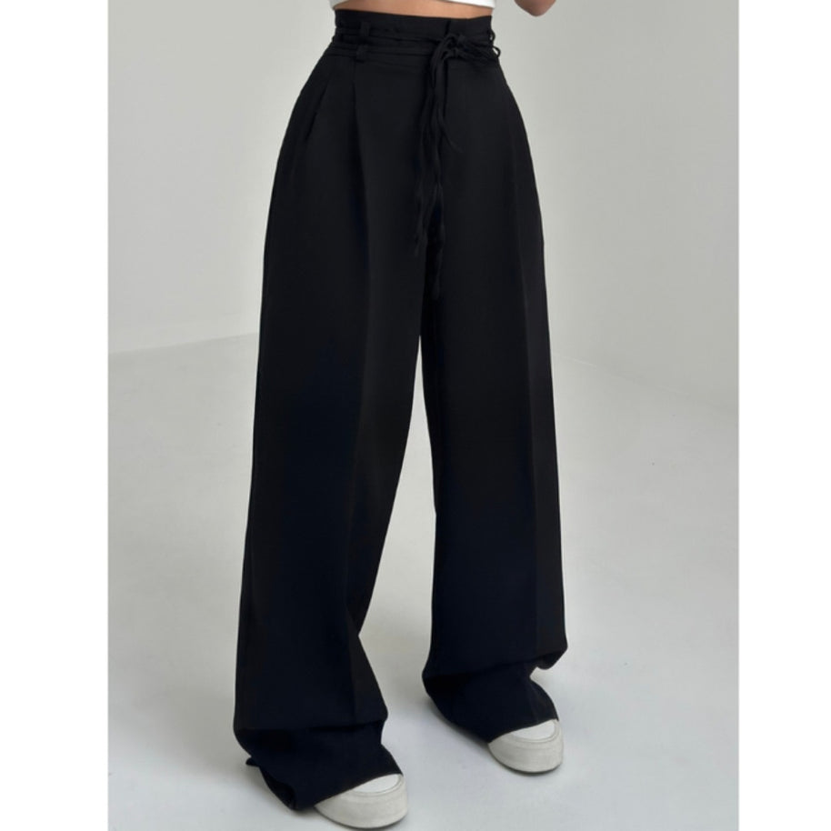 Damen Weite Hochbund-Hose mit raffinierter Drapierung WW