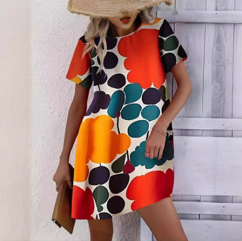 Damen T-Shirt Kleid mit abstraktem Print WW