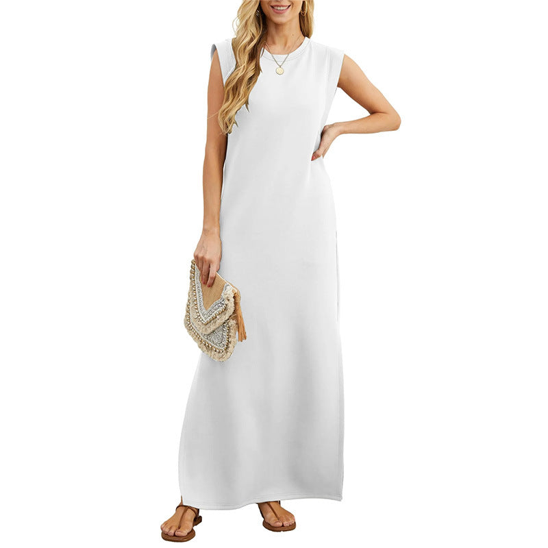 Damen Maxikleid mit lässigem Schnitt und minimalistischen Details W&W Mode