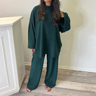 Damen Bequemes und stylisches Lounge-Set aus Rippstrick WW