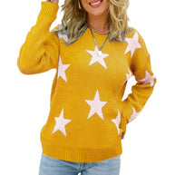 Damen Trendiger Pullover mit Sterne-Muster und lässigem Schnitt WW