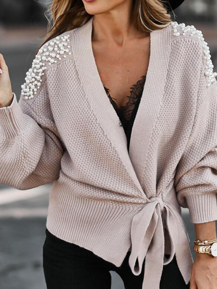 WW | Offene Front Binden Front Strickjacke Pullover
