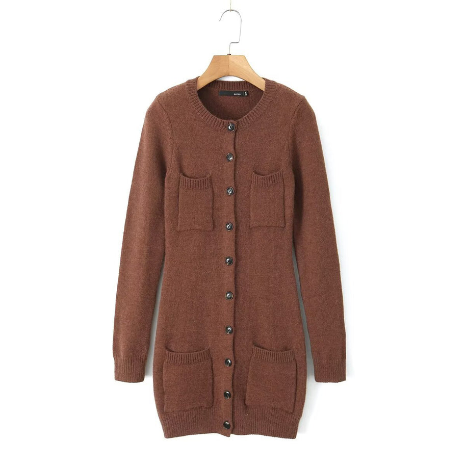 Damen Strickjacke mit knöpfbarem Frontverschluss und praktischen Taschen WW