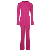 Damen 3-teilige Feinstrick-Loungewear-Set WW
