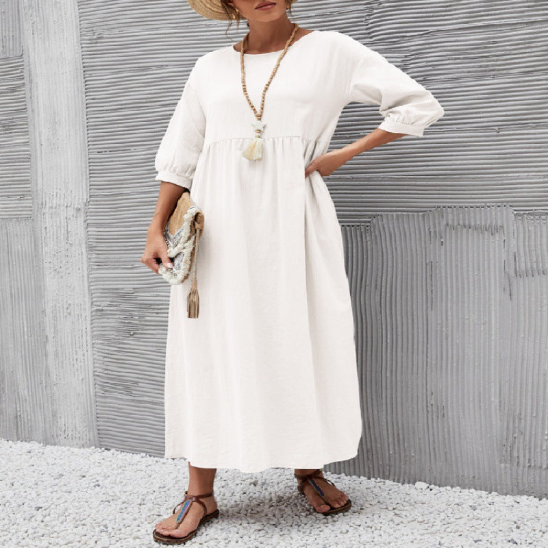 Damen Maxikleid mit lässigem Schnitt und voluminösen Ärmeln WW