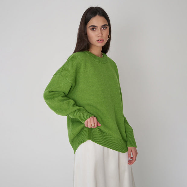 Damen Bequemer Oversized Pullover aus hochwertigem Strick WW