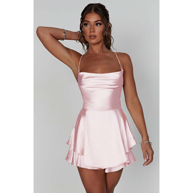 Damen Sexy Minikleid mit schwingendem Saum WW