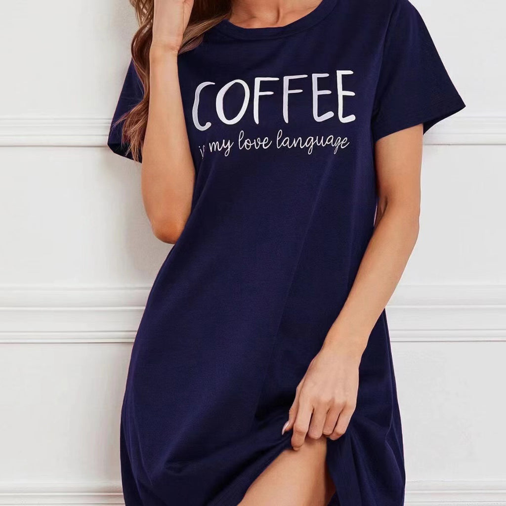 Damen Oversized Grafik T-Shirt Kleid WW