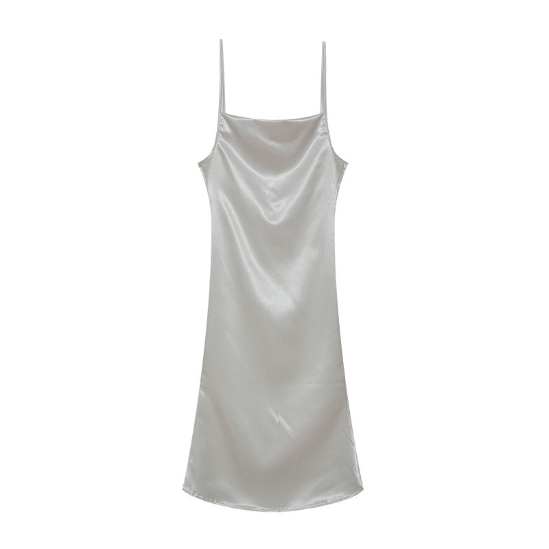 Damen Satin Slip Kleid WW