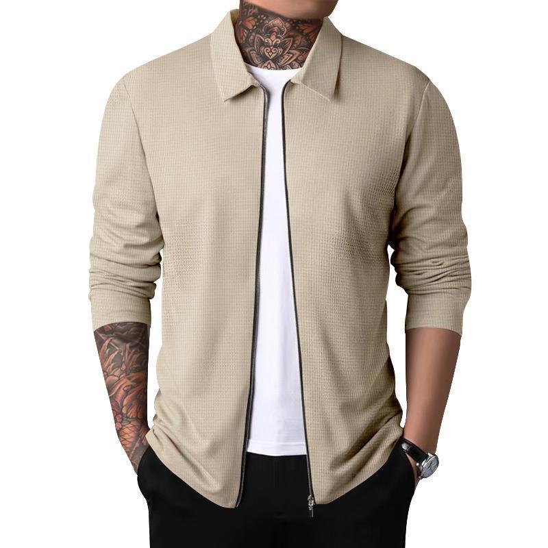 Herren Freizeitjacke mit durchgehendem Reißverschluss und strukturiertem Gewebe WW