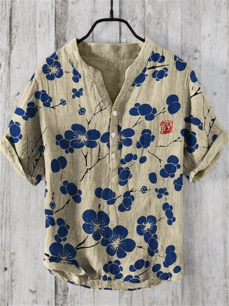 WW | Japanisches Hemd Aus Leinenmix