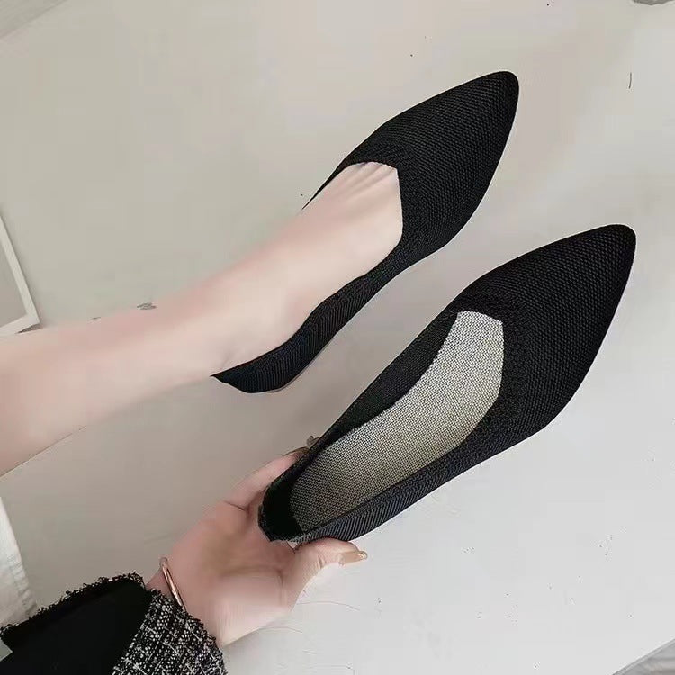 Damen Atmungsaktive Strickspitze Ballerinas WW