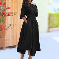 Damen Elegantes Wickelkleid mit asymmetrischem Schnitt und praktischen Taschen WW