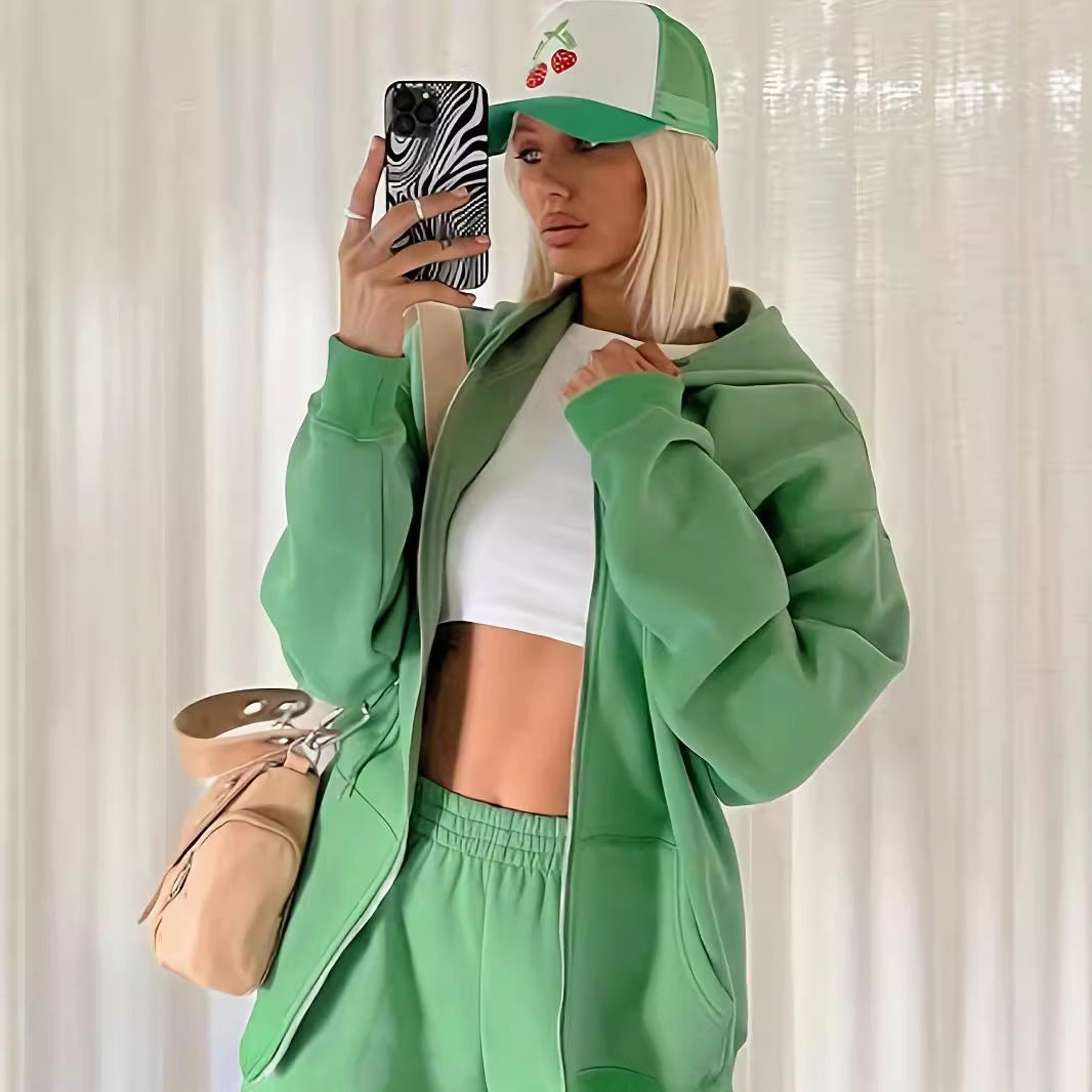 Damen Sportlicher Hoodie und Hose Set WW