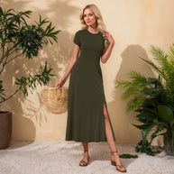 WW | Kurzarm Midi Freizeitkleid