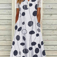Damen Maxi-Kleid mit floralem Design und praktischem Knopfverschluss WW