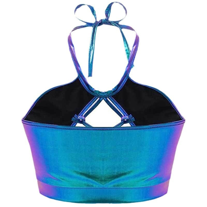 Damen Sport-Bikini-Oberteil mit einzigartigen Schnittdetails und schimmerndem Finish W&W Mode