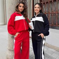 Damen sportliches Fleece-Set mit hohem Kragen und feuchtigkeitsregulierenden Eigenschaften WW