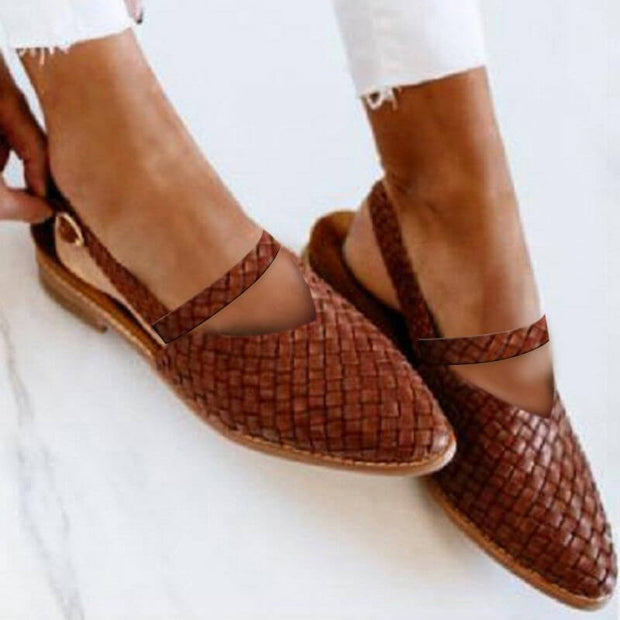 WW | Woven-Style Spitze Slingback Flats für Damen