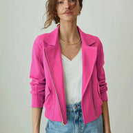 Damen Bikerjacke aus edlem Kunstleder mit modernem Schnitt und feiner Textur WW