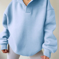 Damen oversized Kapuzenpullover mit modernem Stehkragen und weichen Materialien WW