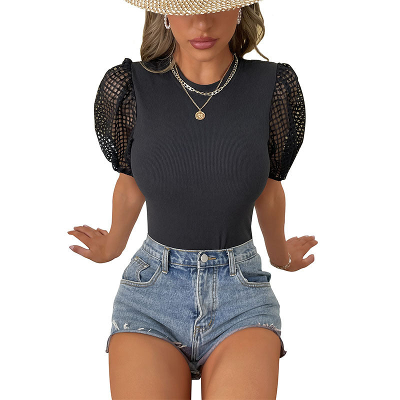 Damen Body mit modischen Netzdetails und elegantem Schnitt WW