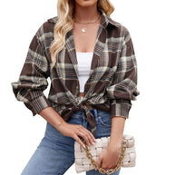 Damen Karierte Oversized Hemdbluse WW