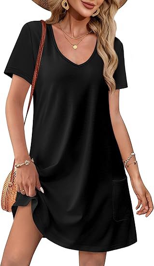 Damen Kurzarm Freizeitkleid WW