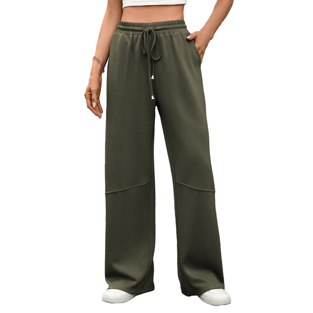 Damen Weite Freizeithose mit elastischem Bund und seitlichen Taschen WW