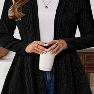 Damen Strickjacke mit offener Front und asymmetrischem Saum WW