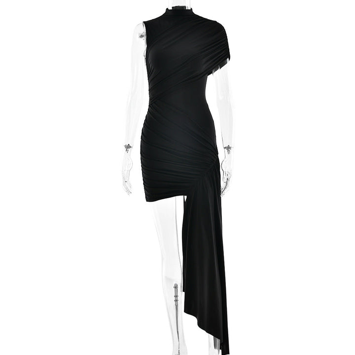 Damen figurbetontes Minikleid mit asymmetrischer Drapierung W&W Mode