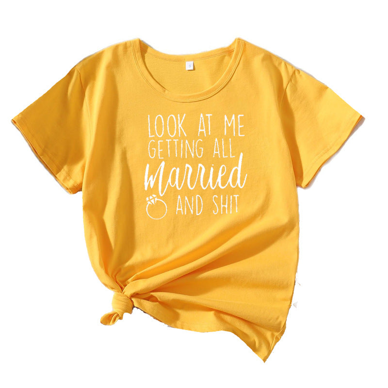 Damen Casual Hochzeits Humor T-Shirt WW