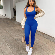 Damen Sportlicher Bodycon-Jumpsuit WW