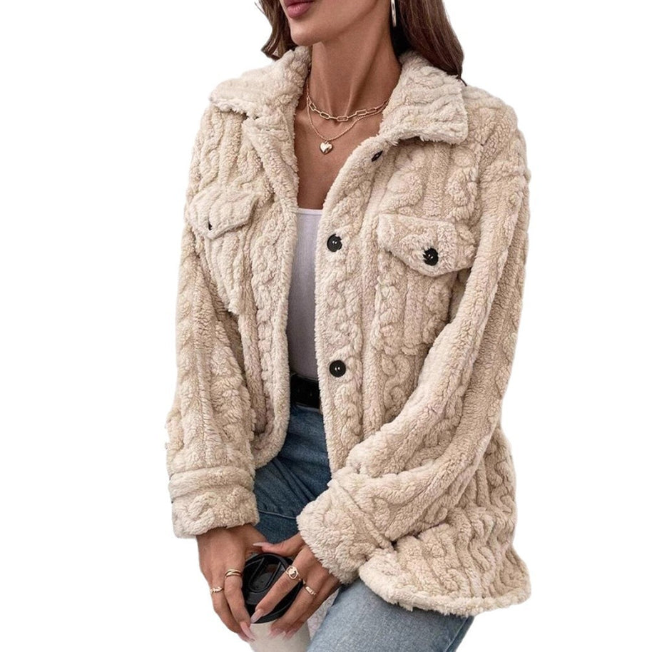 Damen Strickjacke mit Struktur und aufgesetzten Taschen WW