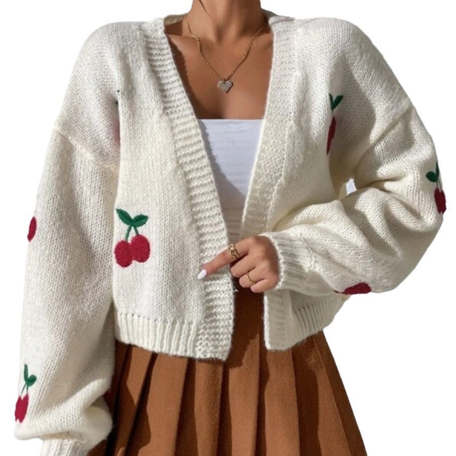 Damen Strickjacke mit floralem Stickdesign WW