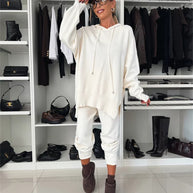 Damen bequemer Hoodie und entspannte Jogginghose Set WW
