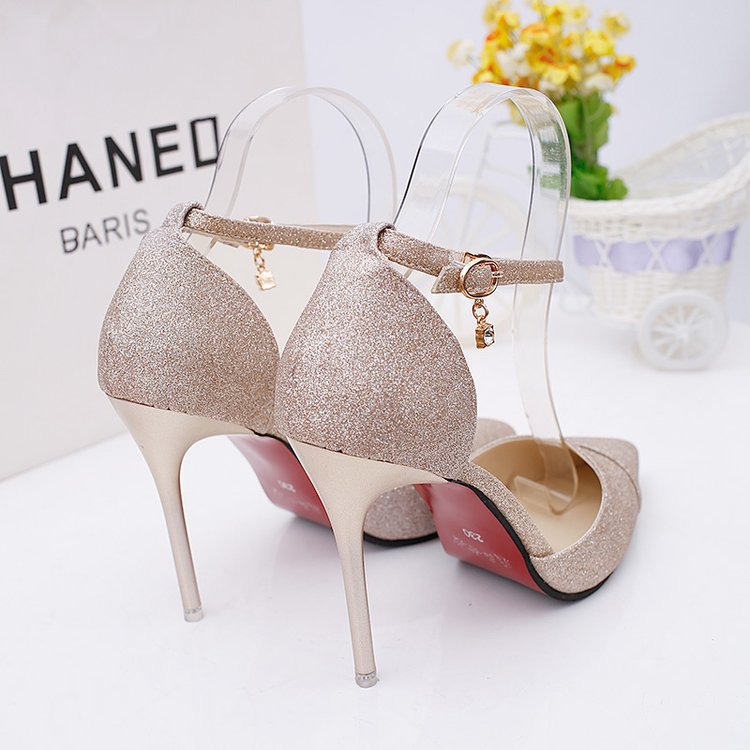 Damen Glitzernde Pumps mit Riemchen W&W Mode